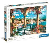 Clementoni - Puzzle pour Adultes 1000 Pièces, HQC Balcony View of Lake Como Fabriqué en Italie, 39880