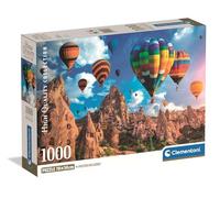 Clementoni - Puzzle pour Adultes 1000 Pièces, HQC Balloons in Cappadocia Compact Box, Fabriqué en Italie, 39988