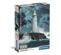 Clementoni - Puzzle pour Adultes 1000 Pièces, HQC Lightouse in The Storm Compact Box, Fabriqué en Italie, 39991