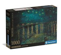 Clementoni - Puzzle pour Adultes 1000 Pièces, HQC Museum - S. Night Over The Rhone Compact Box, Fabriqué en Italie, 37095