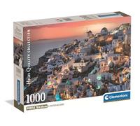 Clementoni - Puzzle pour Adultes 1000 Pièces, HQC Shades of Santorini - Compact Box, Box Fabriqué en Italie, 39933