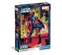 Clementoni - Puzzle pour Adultes 1000 Pièces, Marvel Captain America Compact Box, Fabriqué en Italie, 37049