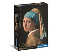 Clementoni - Puzzle pour Adultes 1000 Pièces, Museum Girl W/Pearl Earring Compact Box, Fabriqué en Italie, 39967