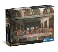 Clementoni - Puzzle 1000 pièces d'art pour Adultes et Enfants, Collection Musée, thème cénacle de Leonardo Da Vinci, boîte compacte avec Affiche Incluse, idée Cadeau fabriquée en Italie, 70 x 50 cm,