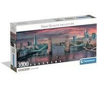 Clementoni - Puzzle pour Adultes 1000 Pièces, Panorama HQC Across The River Thames Compact Box, Fabriqué en Italie, 39896