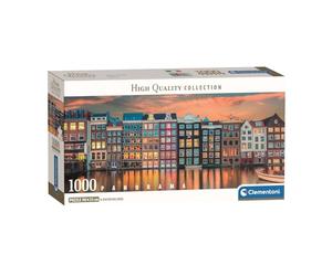 Clementoni - Puzzle pour Adultes 1000 Pièces, Panorama HQC Bright Amsterdam Compact Box, Fabriqué en Italie, 39897