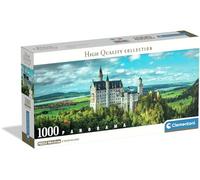 Clementoni - Puzzle pour Adultes 1000 Pièces, Panorama HQC The Neuschwanstein Castle Compact Fabriqué en Italie, 39940