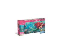 Clementoni - Puzzle pour Adultes 1000 Pièces, Panorama The Little Mermaid Compact Box, Walt Disney Fabriqué en Italie, 39893