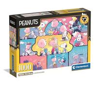 Clementoni - Puzzle pour Adultes 1000 Pièces, Peanuts -2- Compact Box, Fabriqué en Italie, 37070