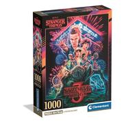 Clementoni - Puzzle pour Adultes 1000 Pièces, Stranger Things- Compact Box, Fabriqué en Italie, 39979