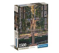 Clementoni - Puzzle pour Adultes 1500 Pièces, HQC Flying Over Paris Compact Box, Fabriqué en Italie, 31742