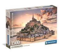 Clementoni - Puzzle pour Adultes 1500 Pièces, HQC The Mont Saint-Michel Rising Compact Fabriqué en Italie, 31730