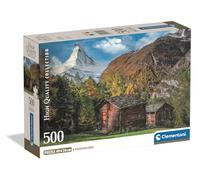 Clementoni - Puzzle pour Adultes 500 Pièces, HQC Charming Matterhorn Compact Box, Fabriqué en Italie, 35597