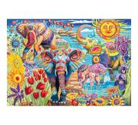 Clementoni - Puzzle pour Adultes 500 Pièces, HQC Elephants' Carnival - Compact Box, Boxact Bo Fabriqué en Italie, 35578