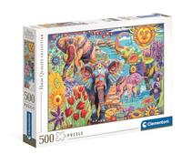 Clementoni - Puzzle pour Adultes 500 Pièces, HQC Elephants' Carnival Fabriqué en Italie, 35572