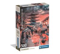 Clementoni - Puzzle pour Adultes 500 Pièces, HQC Evening in Kyoto Compact Box, Fabriqué en Italie, 35599