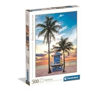 Clementoni - Puzzle pour Adultes 500 Pièces, HQC Miami Beach, Florida Fabriqué en Italie, 35568