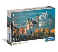 Clementoni - Puzzle pour Adultes 500 Pièces, HQC Neuschwanstein Castle Compact Box, Fabriqué en Italie, 35589