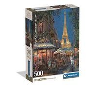 Clementoni - Puzzle pour Adultes 500 Pièces, HQC Night at The Eiffel Café - Compact Box, Boxact Fabriqué en Italie, 35577