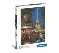 Clementoni - Puzzle pour Adultes 500 Pièces, HQC Night at The Eiffel Café Fabriqué en Italie, 35571