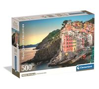Clementoni - Puzzle pour Adultes 500 Pièces, HQC Riomaggiore Coast - Compact Box, Boxact Bo Fabriqué en Italie, 35576