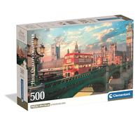Clementoni - Puzzle 500 pièces pour Adultes et garçons, Collection Thème Westminster Bridge avec Big Ben, boîte compacte avec Affiche Incluse, idée Cadeau fabriquée en Italie, 70 x 50 cm, 35575