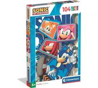 Clementoni - Puzzle pour enfants 104 pièces Supercolor, pour enfants à partir de 6 ans, illustration avec des personnages de Sonic, idée de cadeau, Italy, 38 x 27 cm, 25038