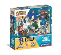 Clementoni - Puzzle pour Enfants 180 pièces Supercolor, pour Enfants 7+ Ans, Illustration avec Personnages de Carton Sonic avec Autocollant Inclus, idée Cadeau, fabriquée en Italie, 48,5 x 33,5 cm