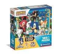 Clementoni - Puzzle pour Enfants 180 pièces Supercolor, pour Enfants 7+ Ans, Illustration avec Personnages de Carton Sonic avec Autocollant Inclus, idée Cadeau, fabriquée en Italie, 48,5 x 33,5 cm