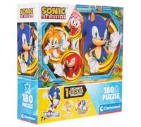 Clementoni - Puzzle pour Enfants 180 pièces Supercolor, pour Enfants 7+ Ans, Illustration avec Personnages de Carton Sonic avec Autocollant Inclus, idée Cadeau, fabriquée en Italie, 48,5 x 33,5 cm