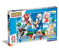 Clementoni Puzzle Sonic 24 Maxi Pièces - Supercolor, Puzzle pour Enfants, Fabriqué en Italie, 28526