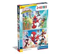 Clementoni | Puzzle Spidey & His Amazing Friends pour Enfants 4 Ans+ | 2×60 Pièces | Supercolor | Puzzle Éducatif Recyclé sous Licence Officielle | 27 × 19 cm | Activité Ludique Cadeau Jeu de Société