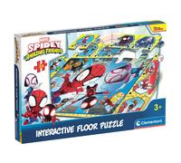 Clementoni Puzzle de sol Quiz – Spidey et ses amis, interactif avec stylo, 24 pièces