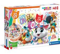 Clementoni Puzzle Supercolor Floor - 44 Cats 40 dílků