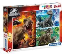 Clementoni Puzzle Supercolor - Jurassic Park 3x48 pièces