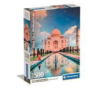 Clementoni | Puzzle Taj Mahal 1500 Pièces pour Adultes | 59,2 x 84,3 cm | Poster Inclus | Activité Calme et Détente Visuelle | Paysage Monument Architecture | Jeu de Société | Concentration