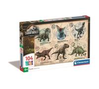 Clementoni Puzzle Jurassic World Supercolor – 104 pièces, 6 ans – Fabriqué en Italie