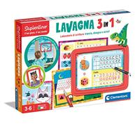 Clementoni Sapientino 16391 Tableau 3 en 1 avec Plateau Transparent pour Enfants de 3 Ans Multicolore