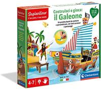 Clementoni Sapientino Construire et Jouer: Le Galeon des Pirates Jeu éducatif 5 Ans (Version en Français), Carton 100% Recyclé, Play for Future Made in Italy, Multicolore, 16317