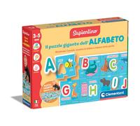 Clementoni Sapientino - Le Puzzle géant de l'alphabet - Jeu éducatif pour Enfants de 3 à 5 Ans - Puzzle 100 x 70 cm avec Cartes pour Apprendre Les Lettres et Les Mots - Fabriqué en Italie - Langue