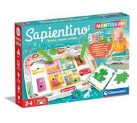 Clementoni - Sapientino Montessori-Banquet avec Cartes d'activité Stylo, Jeu éducatif 3 Ans, Cadeau électronique interactif, Batteries incluses, fabriqué en Italie, 16467, Multicolore