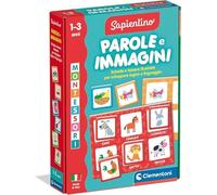 Clementoni Sapientino Montessori - Mots et Images, Jeu éducatif Enfants 1-3 Ans, Flashcards pour Reconnaître Animaux, Nourriture et Objets, Stimule Le Language, Fabriqué en Italie, Langue Italienne,