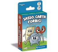 Clementoni - Sasso Paper Ciseaux, Jeu de 40 Cartes Illustrées, Jeu de Stratégie pour Enfants 5+ Ans, 2-4 Joueurs, Idée Cadeau, Made in Italy, Langue Italienne, 16586