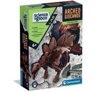 Clementoni Science et Jeu Lab - Archéogiocando Stegosaure, Jeu Scientifique Enfants 6+ Ans, Fossiles Dinosaures Fluo à Assembler, Made in Italy, Langue Italienne, 19389