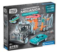 Clementoni Science et Jeu, Laboratoire de mécanique : Camion Porte-Voiture, kit de Construction Stem Multi-modèle, Plus de 240 Composants, âge 8 +, fabriqué en Italie, 55674