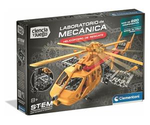 Clementoni Science et Jeu, Laboratoire de mécanique : hélicoptère de Sauvetage, kit de Construction Stem, Plus de 220 Composants, âge 8 +, fabriqué en Italie, 55666
