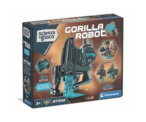 Clementoni Science et Jeu Robotics - Gorilla Power, Robot à construire, Enfants de 8 ans, Compétences Logiques et Technologiques, Moteur électrique, Sons Réalistes, STEM et Robotique, Langue italienne