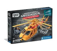 Clementoni Science & Jeu Build - Hélicoptère De Secours, Atelier De Mécanique Enfants 8+ Ans, Ensemble De Construction Plus de 220 Composants, Engrenages Et Rotors, Made in Italy, Langue Italienne