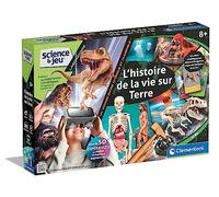 Clementoni | Science & Jeu - L’Histoire De La Vie sur Terre Enfants 8 Ans+ | 50+ Expériences : Dinosaures, Volcans, Corps Humain | Casque VR Inclus | Jeu Éducatif Immersif | Coffret STEM