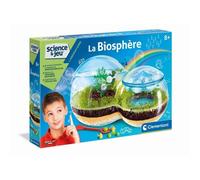 Clementoni - Science et Jeu : La Biosphère - 8 ans + Assemble ta Biosphère - Cycle de l'eau Croissance des Plantes - Inclus Graines de Trèfle + Liseron - Jeu Éducatif Scientifique - Idee Cadeau Nature